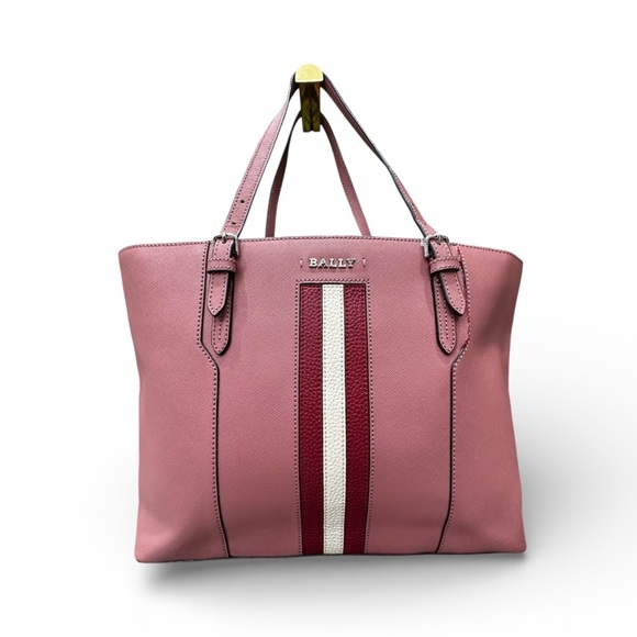 Bally Handbags - Bally Supra Large Tote – Rosehaze Pink with Signature Stripe – Made in Italy